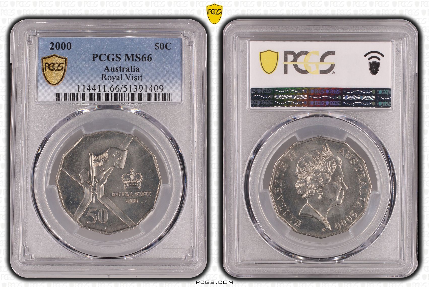Royal Visit, Fifty Cent, 2000, PCGS MS66