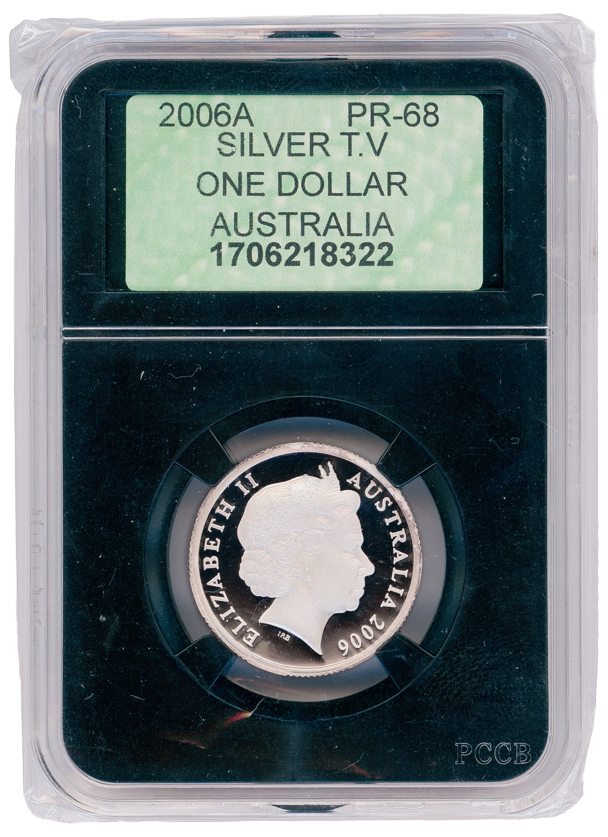 T.V, Silver, One Dollar, 2006-A, PR68