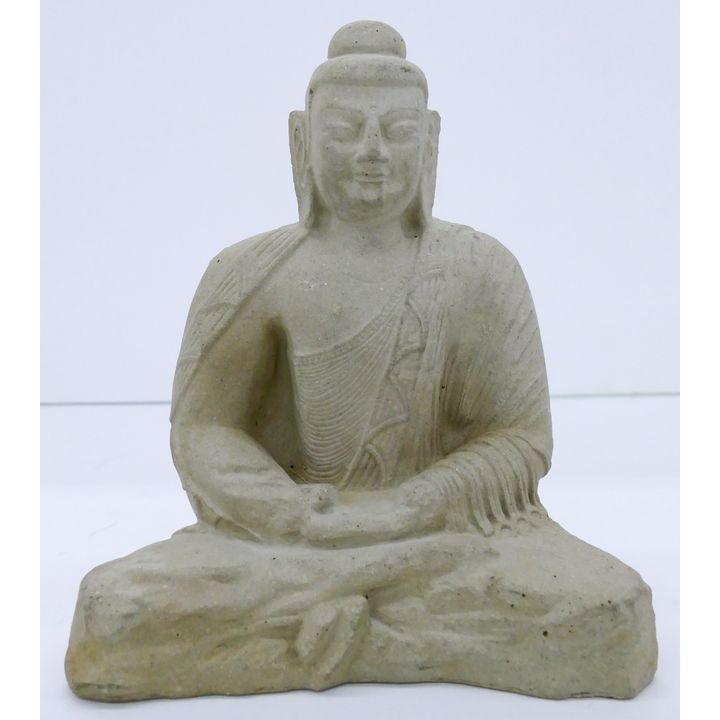 Old Chinese Carved Stone Seated Buddha 6.5''