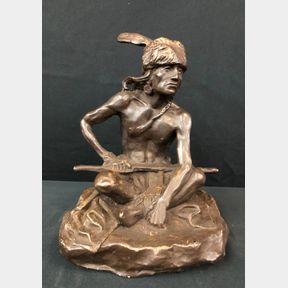 Watcher Of The Plains by C.M. Russell Recast Bronze