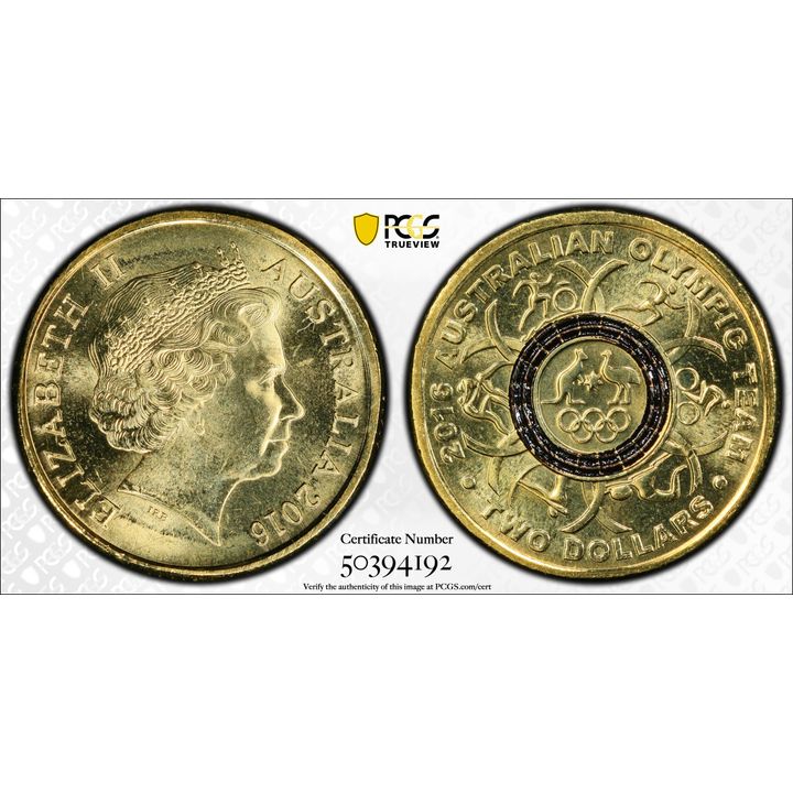 Olympic Team - Black, Two Dollar, 2016, PCGS MS66