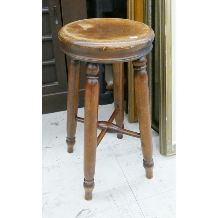 Vintage Wood Narrow Stool- 19''