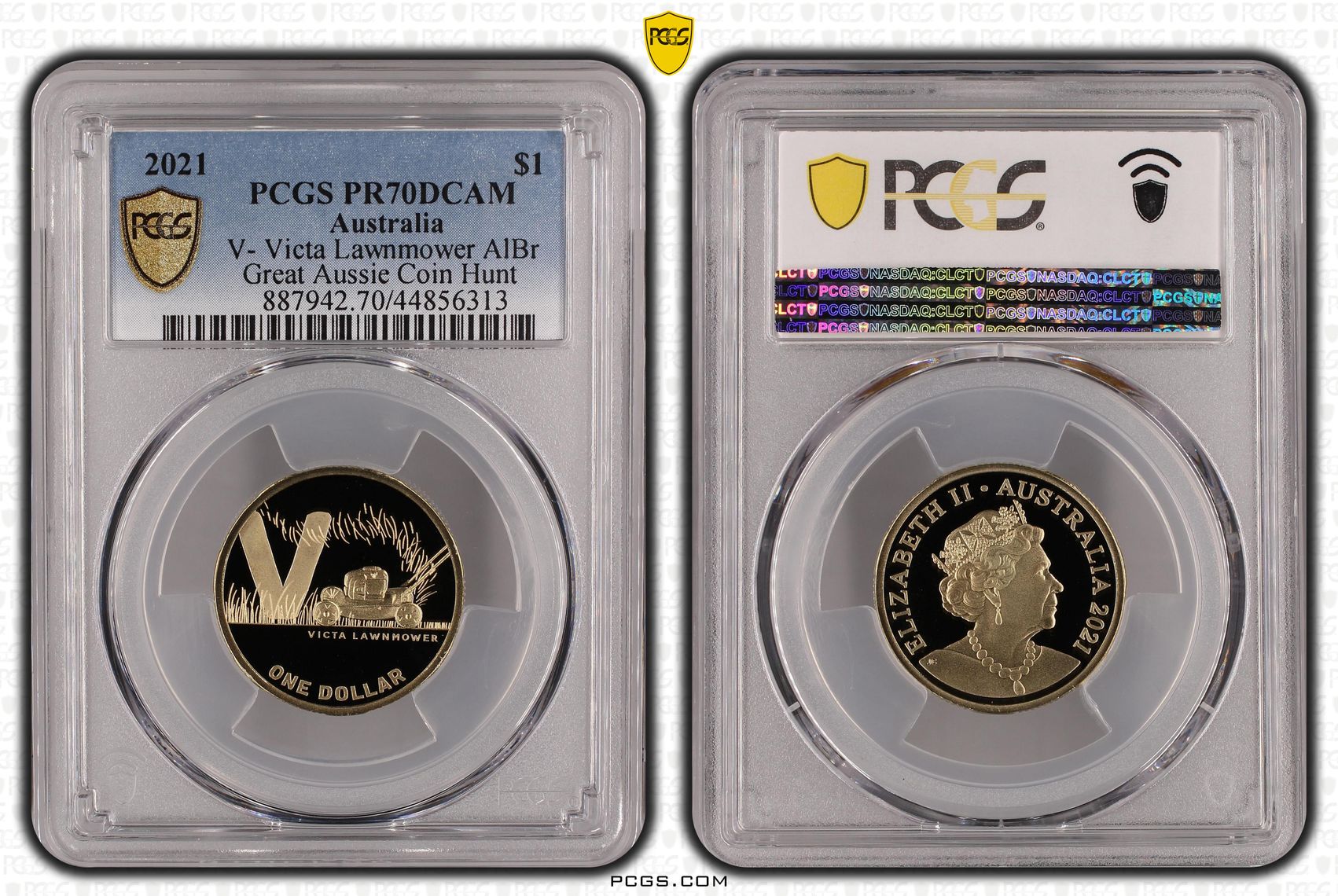 494 · 2021 Australia One Dollar, $1 V- Victa Lawnmower AlBr PCGS - PR70DCAM POP 15/0 -313