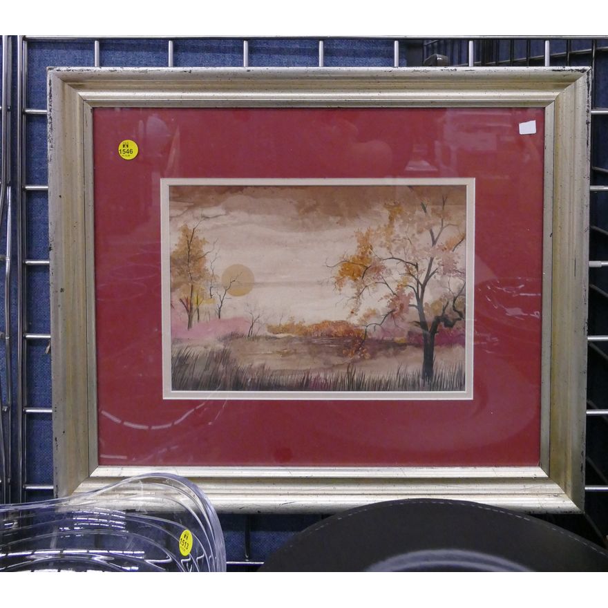 Mixed Media Collage Landscape Framed- 17x20''