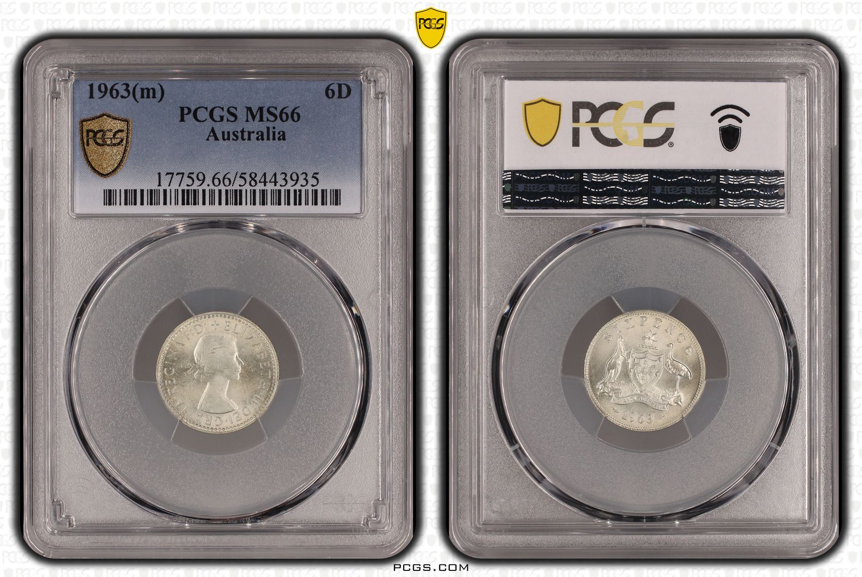 Elizabeth II, Sixpence, 1963, PCGS MS66