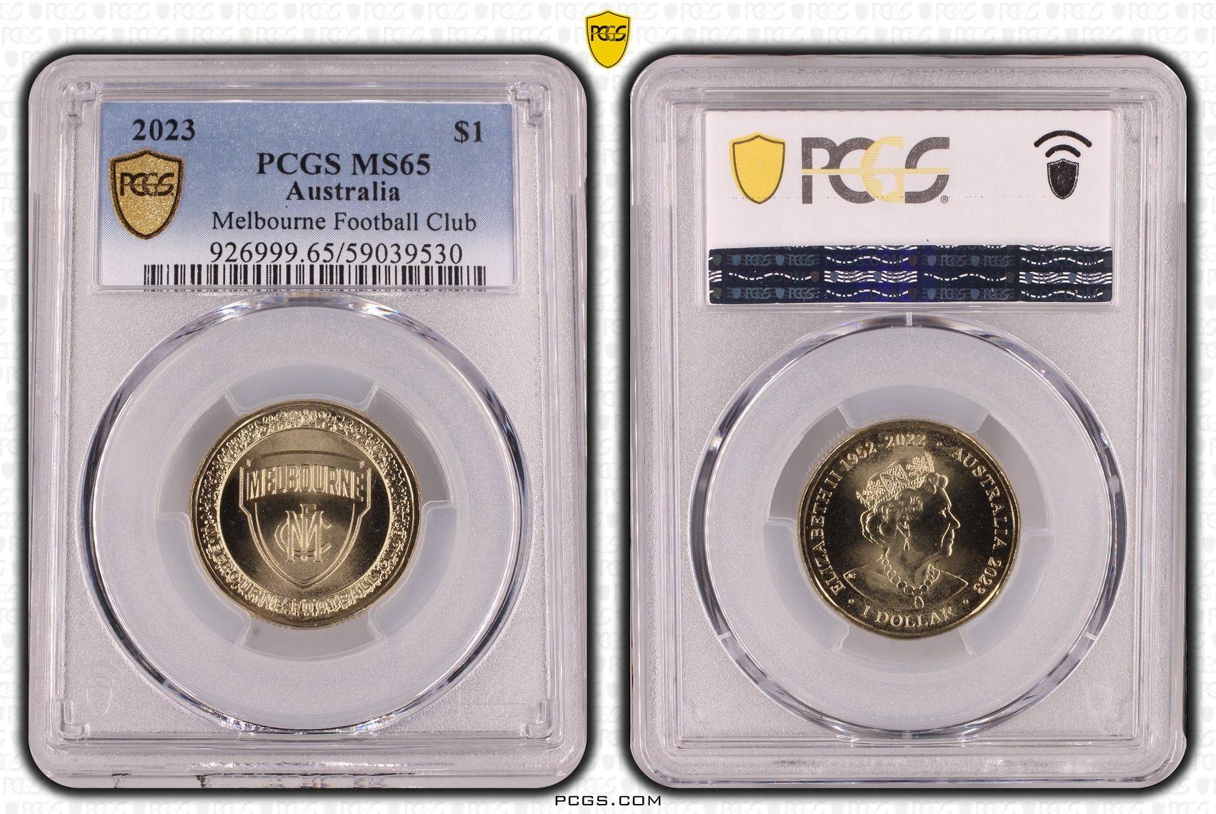 Melbourne Football Club, One Dollar, 2023, PCGS MS65