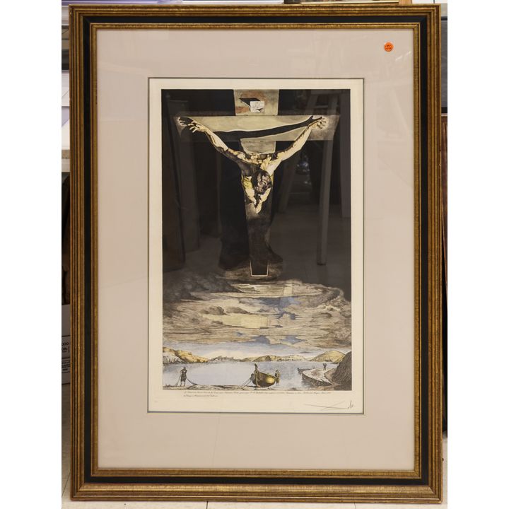 After Salvador Dali ''Christ of St. John'' S/N Etching Framed 41''x31''