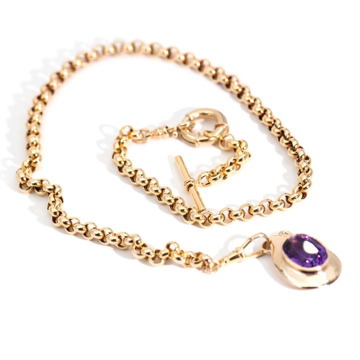Amethyst Pendant with Chain