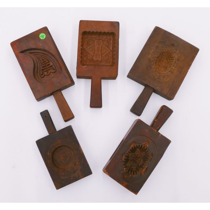 Box 5pc Antique Chinese Cake Molds- 12'' largest