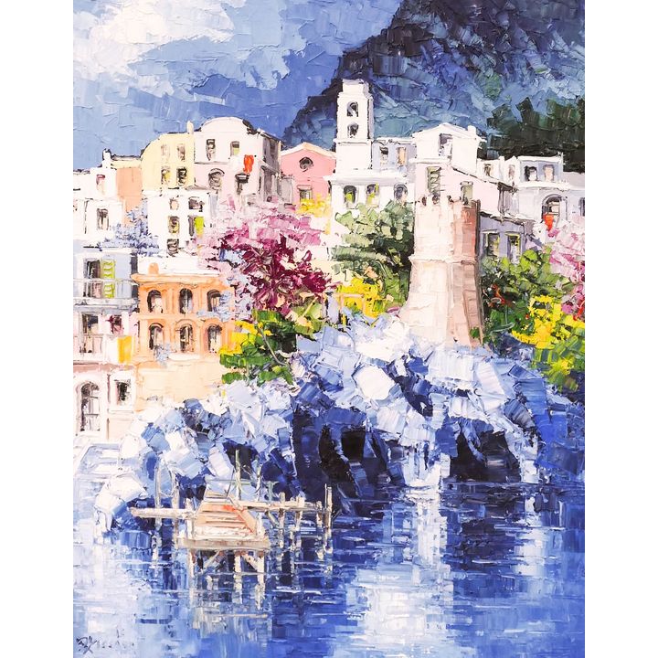 Antionio Di Viccaro ''Positana La Torre'' 1996 Oil