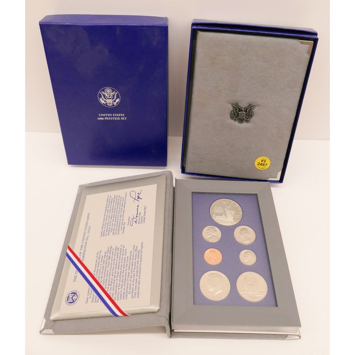 2pc 1986 US Mint Prestige Coin Sets