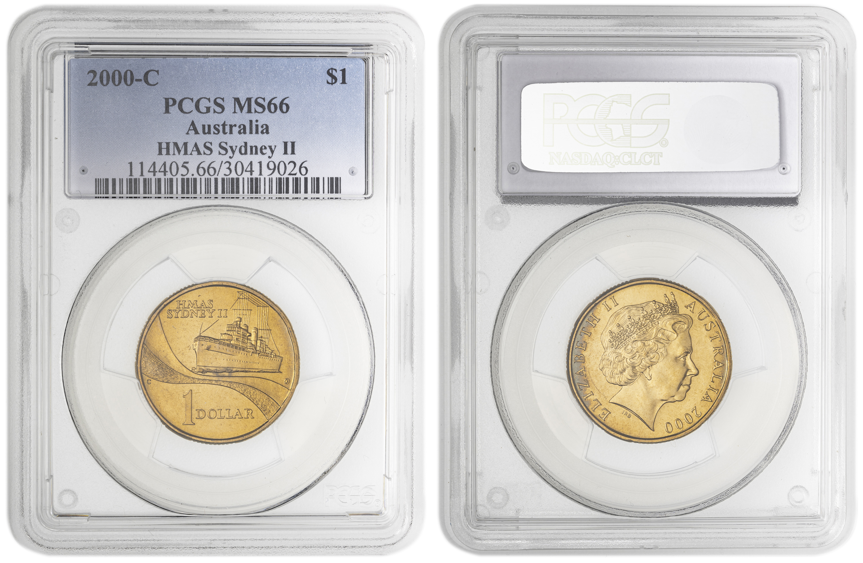 HMAS Sydney II , One Dollar, 2000-C, PCGS MS66