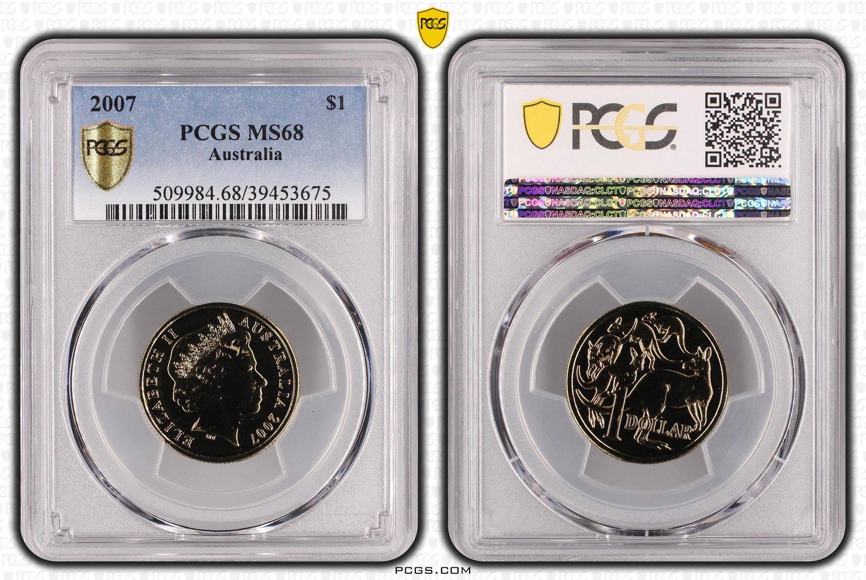 Elizabeth II, One Dollar, 2007, PCGS MS68