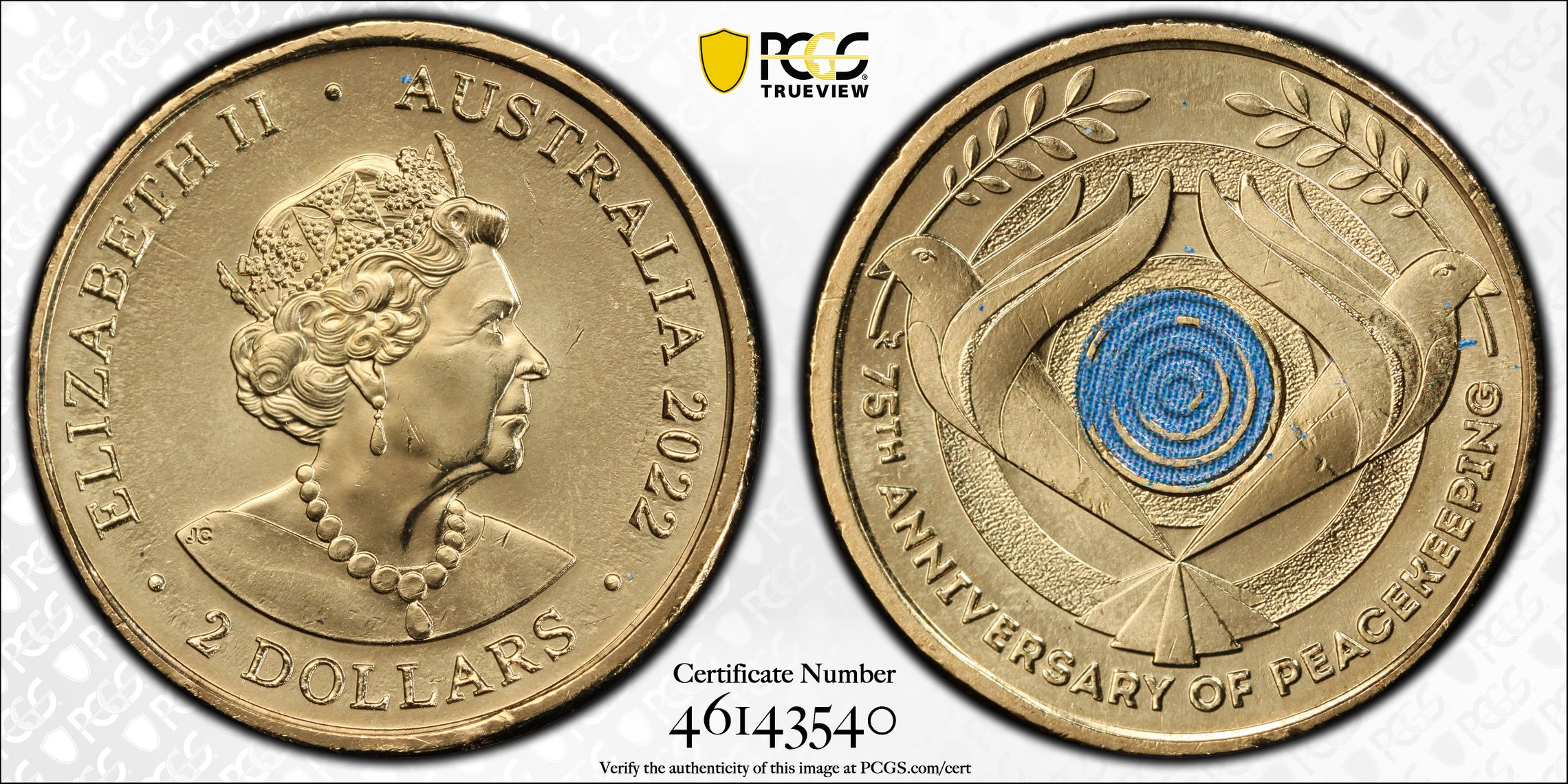 Peacekeeping - Colorized, Two Dollar, 2022, PCGS MS66