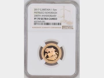 2017 ELIZABETH II PROOF GOLD SOVEREIGN PF70 UCAM