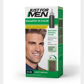 Just For Men Shampoo In Colour Light Brown Targets and colours only the grey hairs|