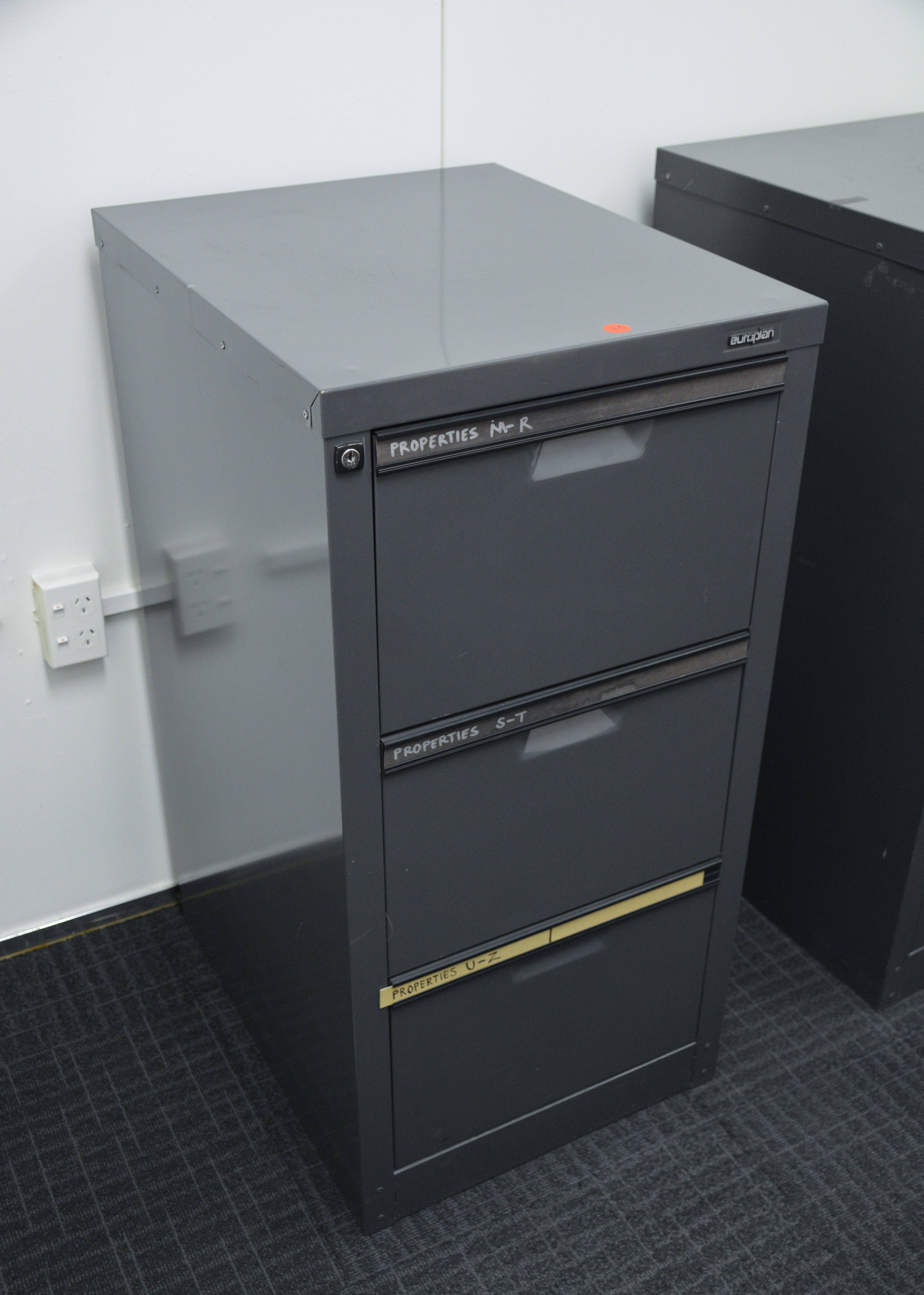 Three Drawer Grey Europlan Office Drawer Unit — sold at auction in New Zealand for $10