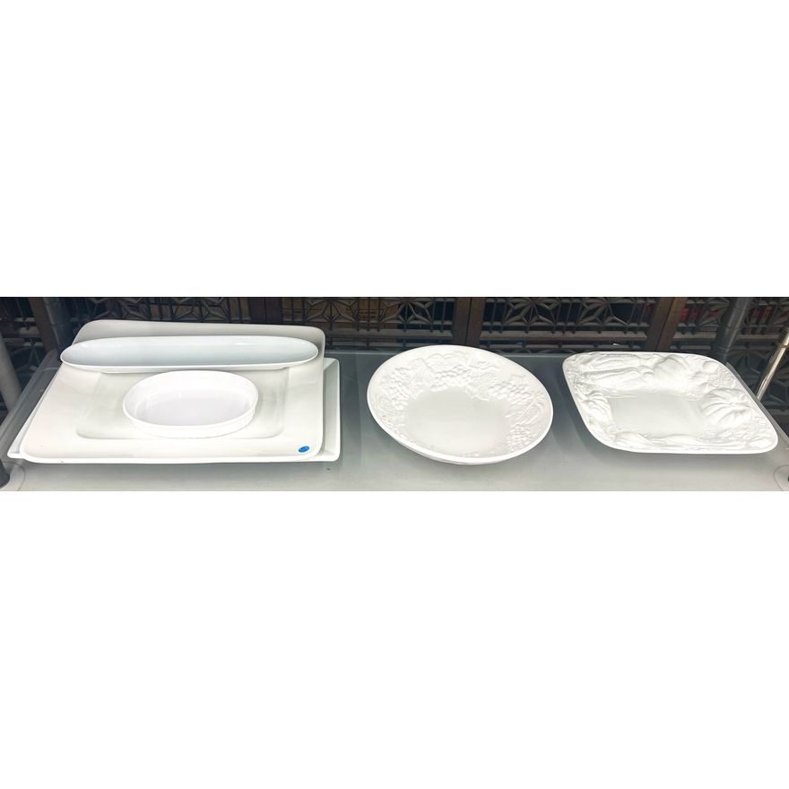 Shelf Large White Serving Platters Etc.