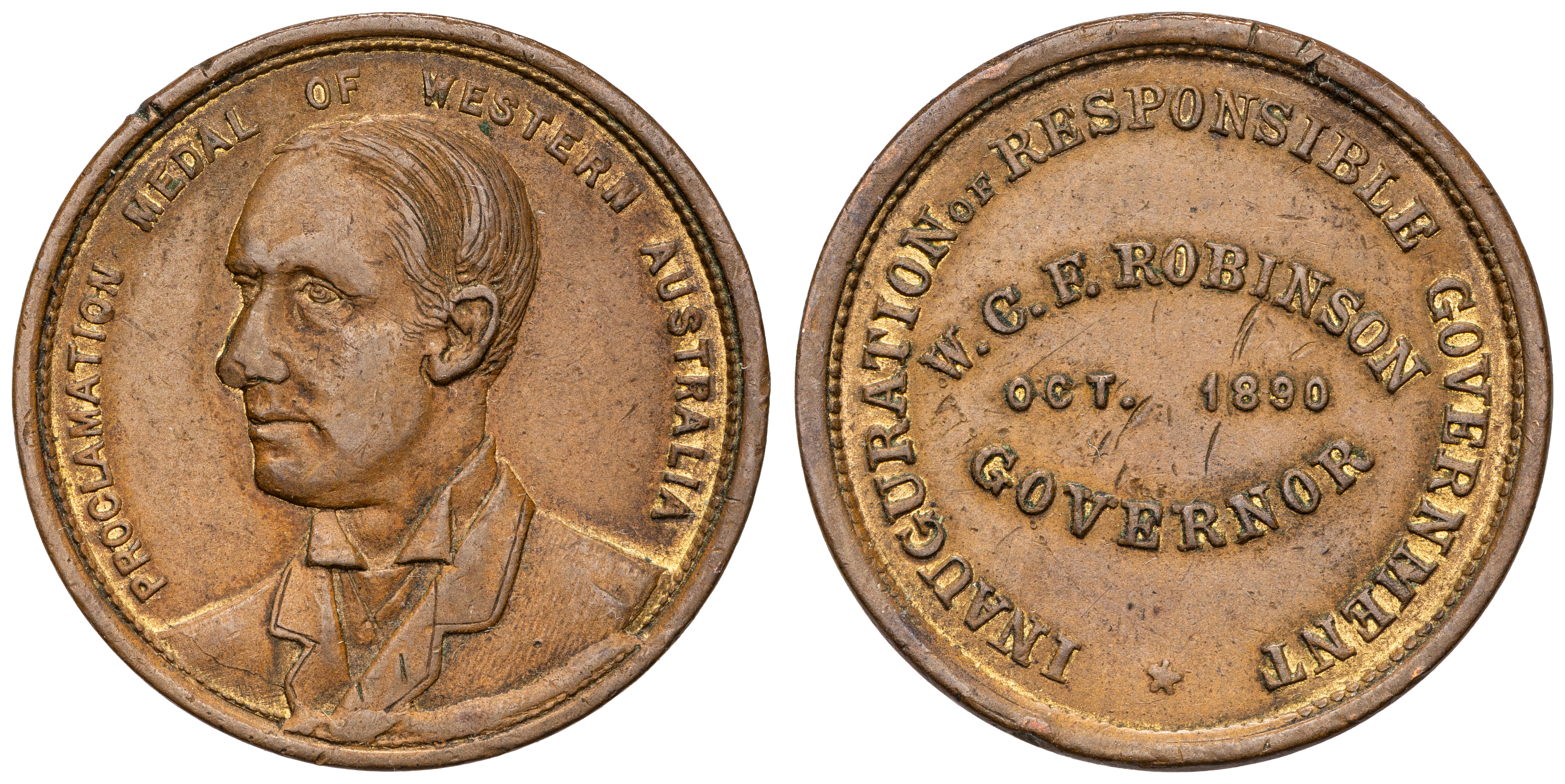 98 · Proclamation Medal - Western Australia, 1890, gVF