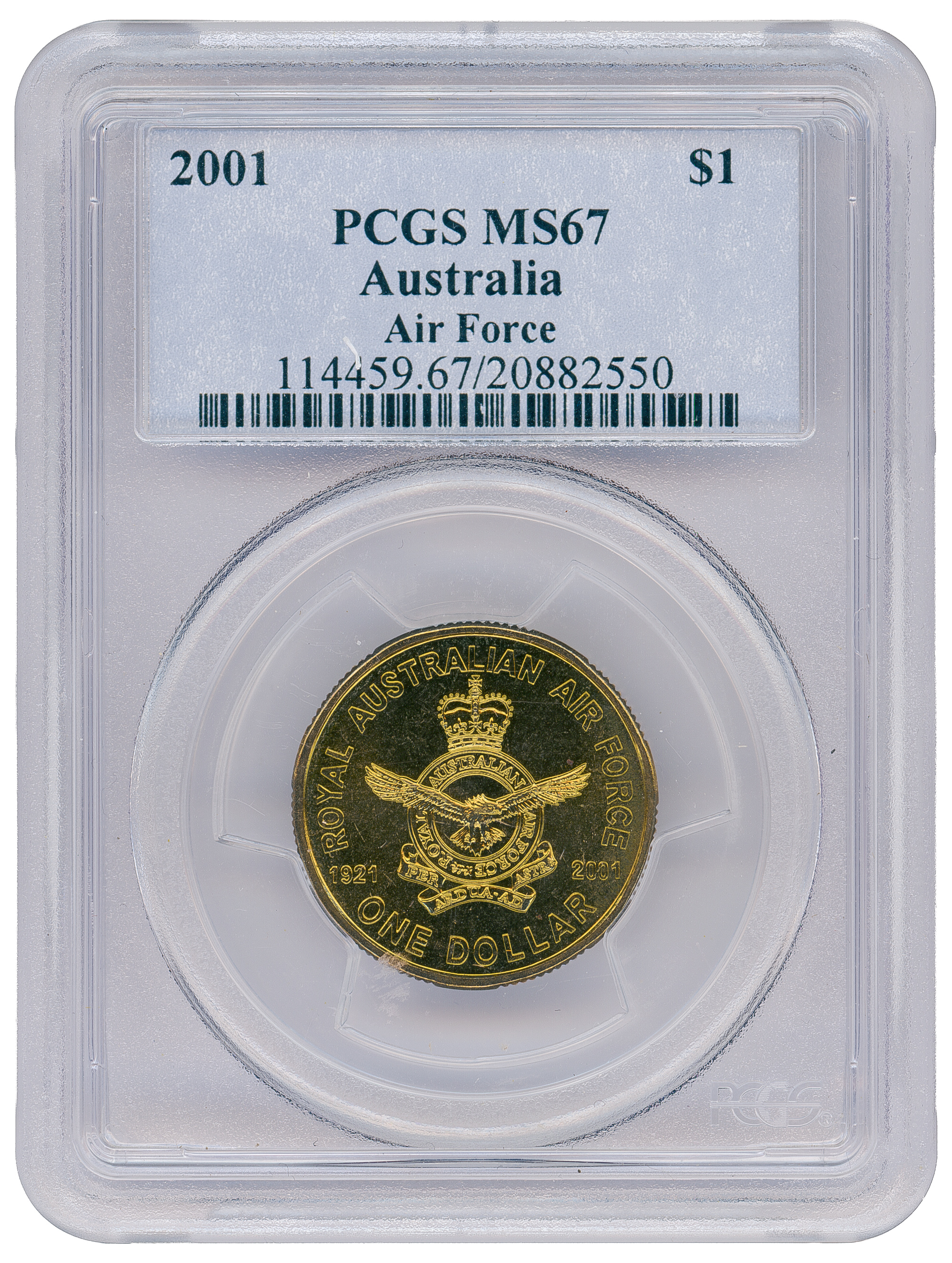 Air Force, One Dollar, 2001, PCGS MS67