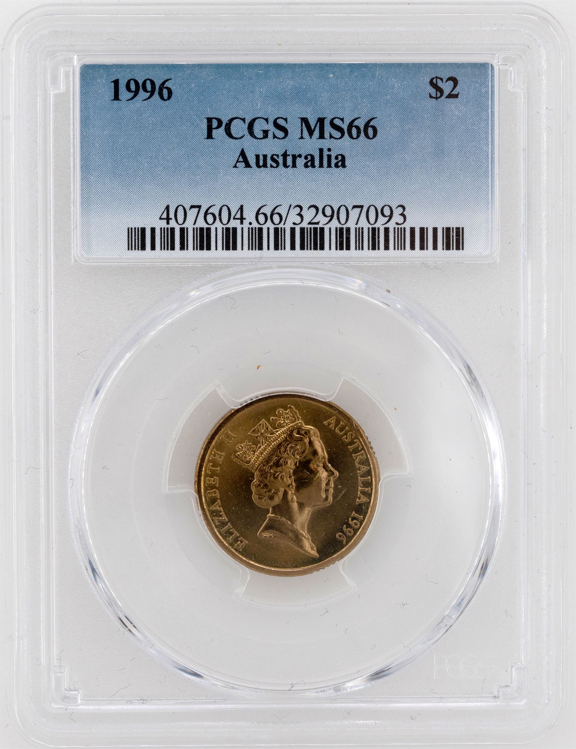 1996 Australia Two Dollar, $2 PCGS - MS66 -093