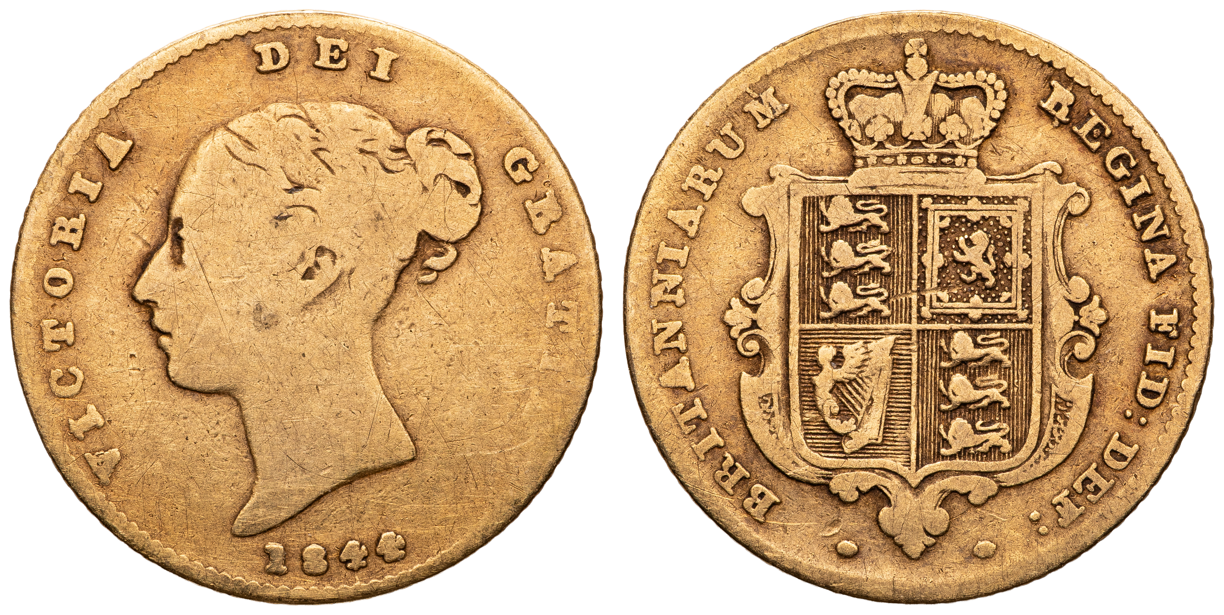 109 · Great Britain, Victoria, Half Sovereign, 1844,  Good