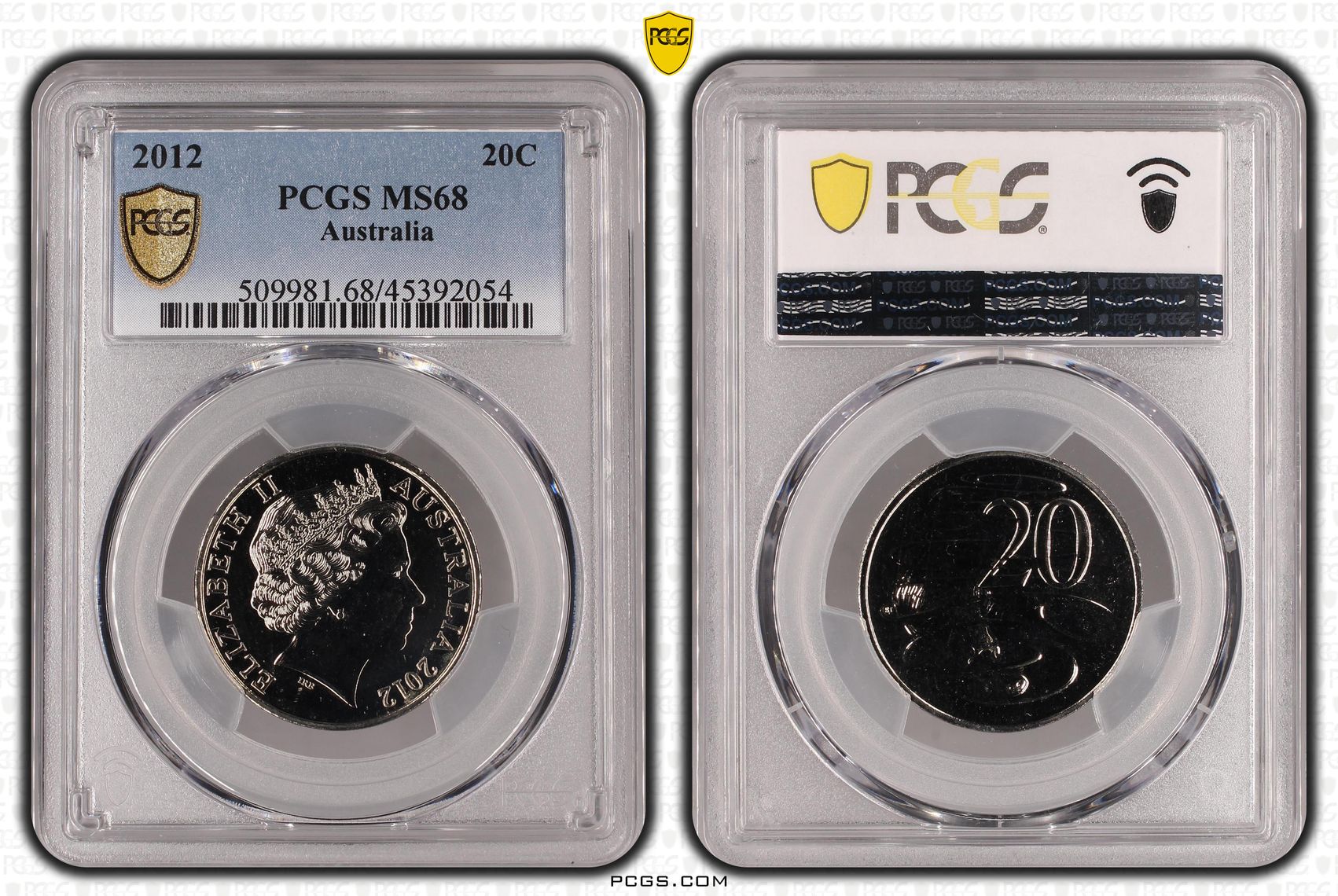 2012 Australia Twenty Cent, 20c PCGS - MS68 POP 1/0 -054
