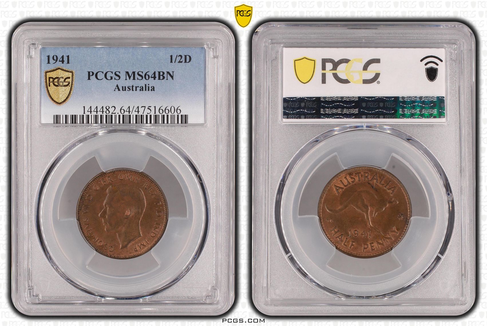 Halfpenny, 1941 POP Report 9/0, PCGS MS 64BN