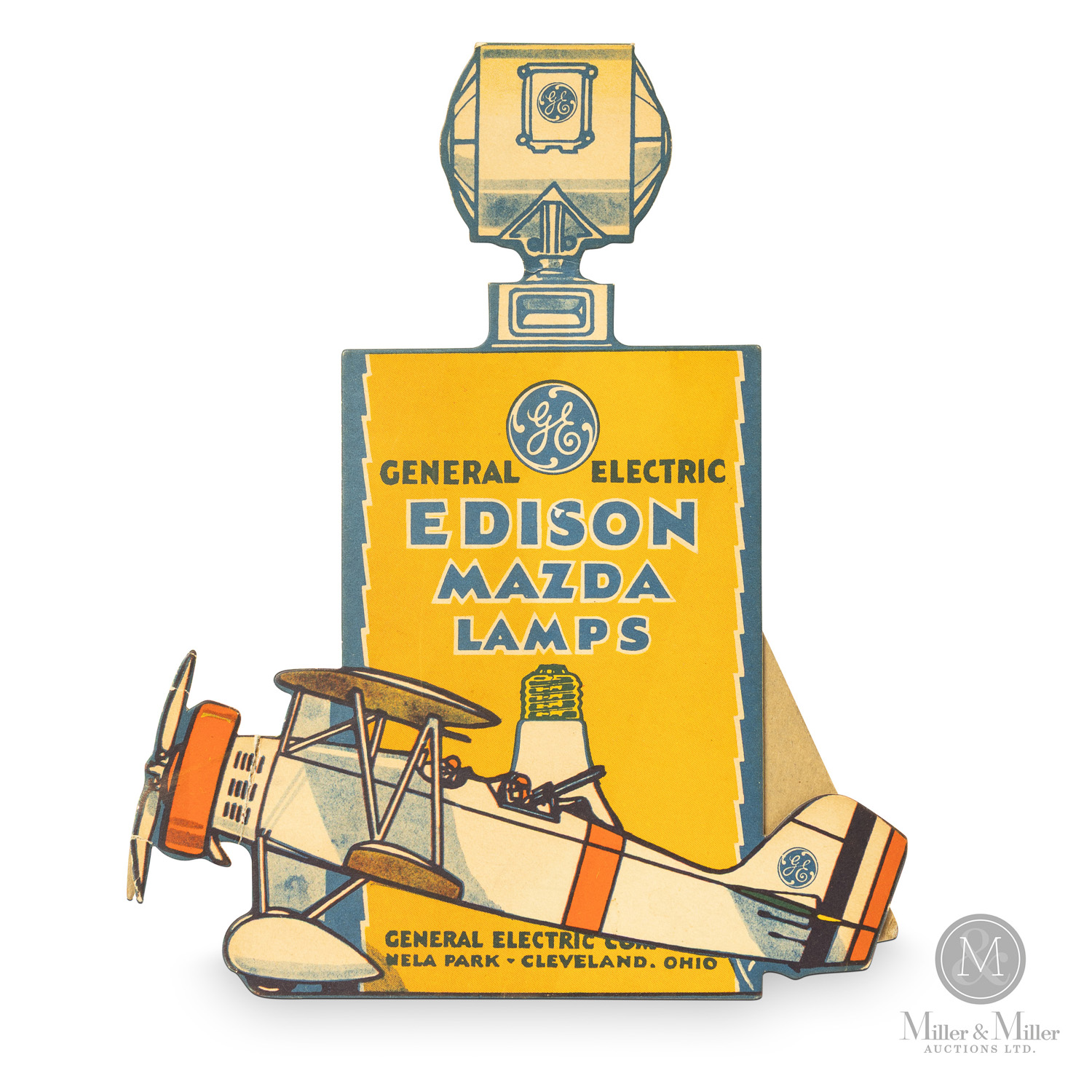 General Electric Edison Mazda Lamps Easel Sign | Miller & Miller ...
