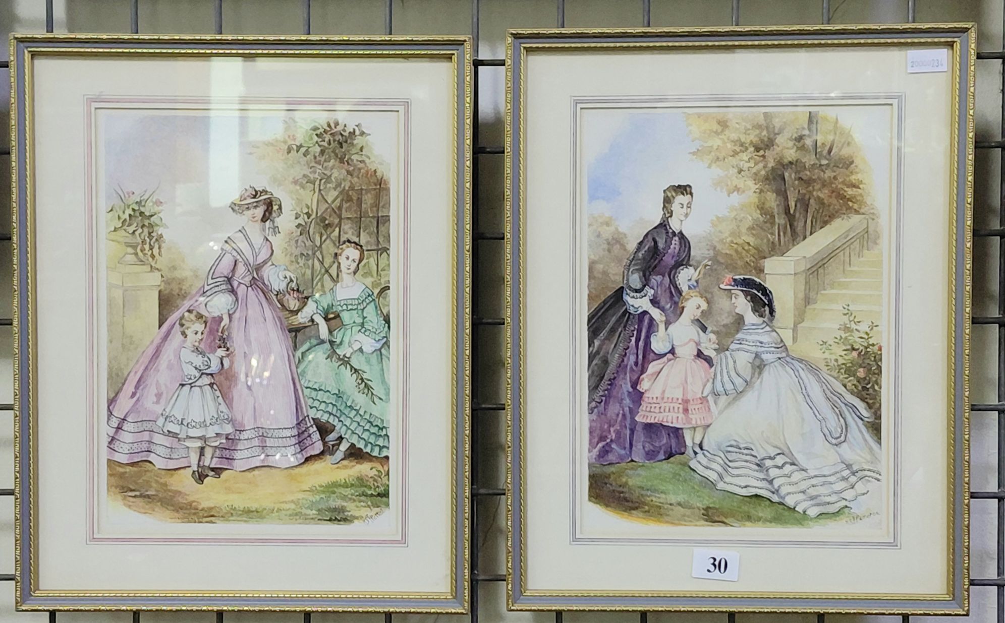 30 · A PAIR OF ANTIQUE WATERCOLOURS