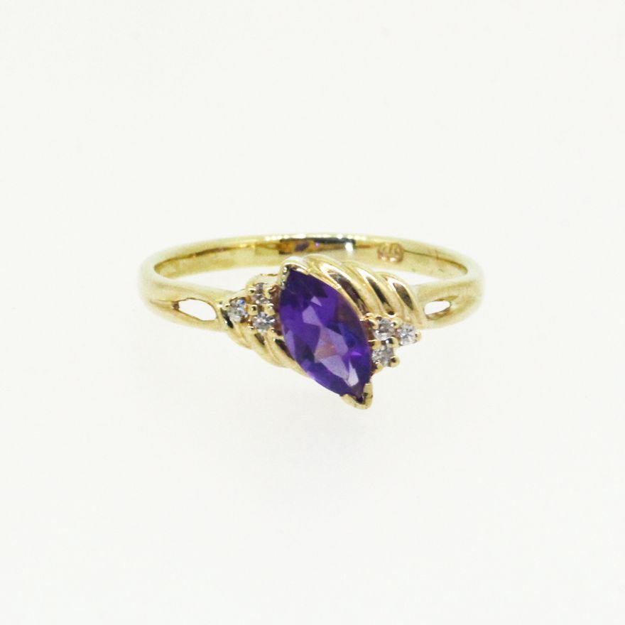 Amethyst & Diamond Ring 1.80g