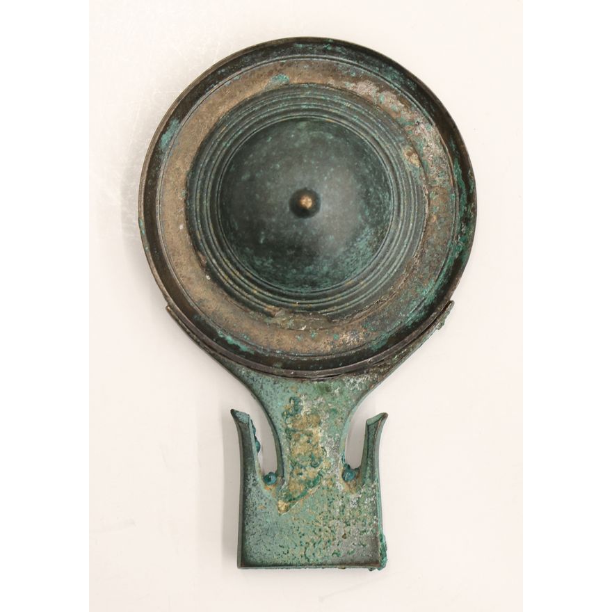 Ancient Javanese Silvered Bronze Hand Mirror