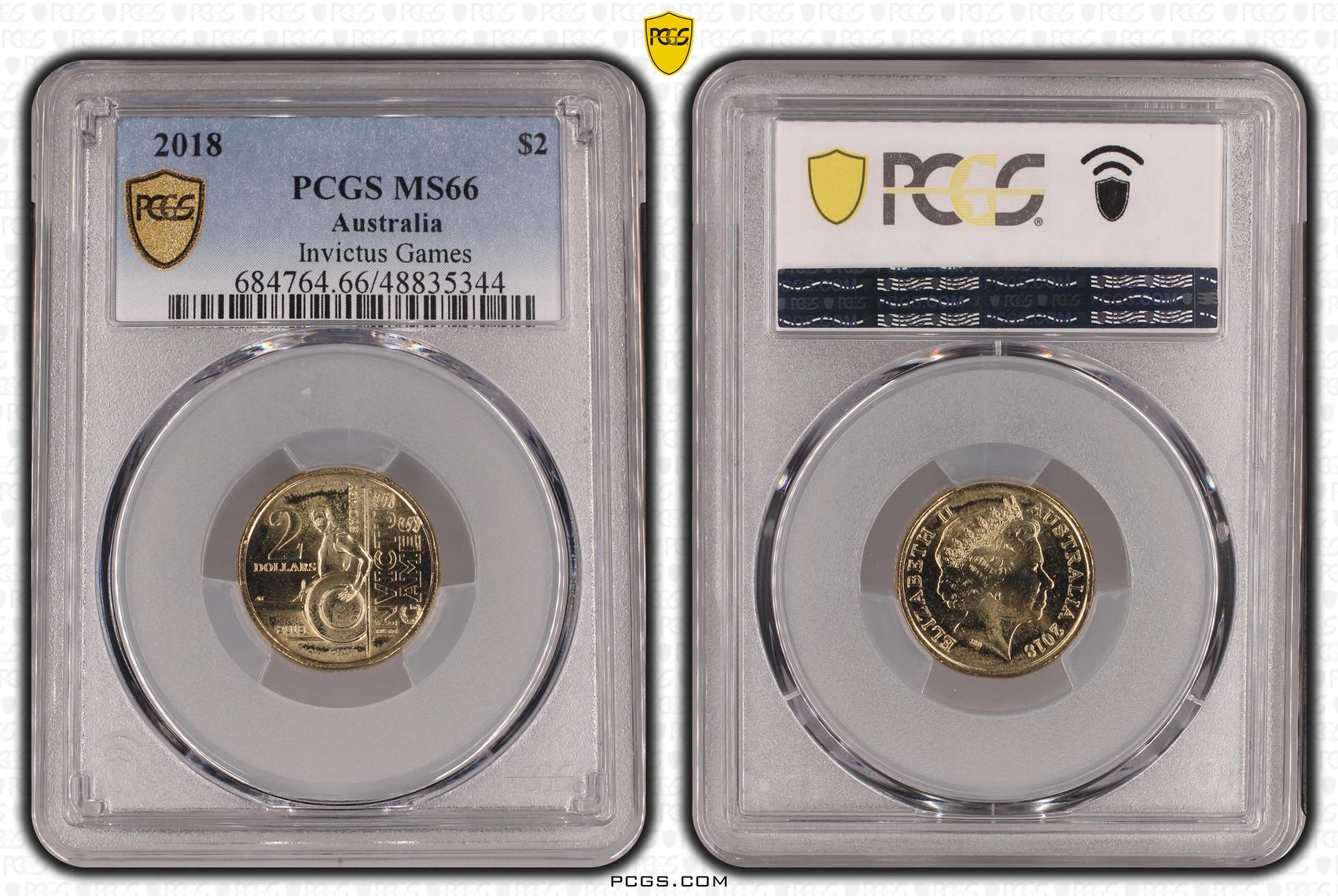 Elizabeth II, Invictus Games , Two Dollar, 2018, PCGS MS66