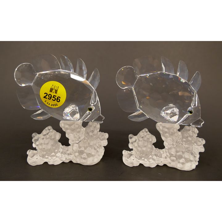 2pc Swarovski Crystal Fish with Boxes- 3''