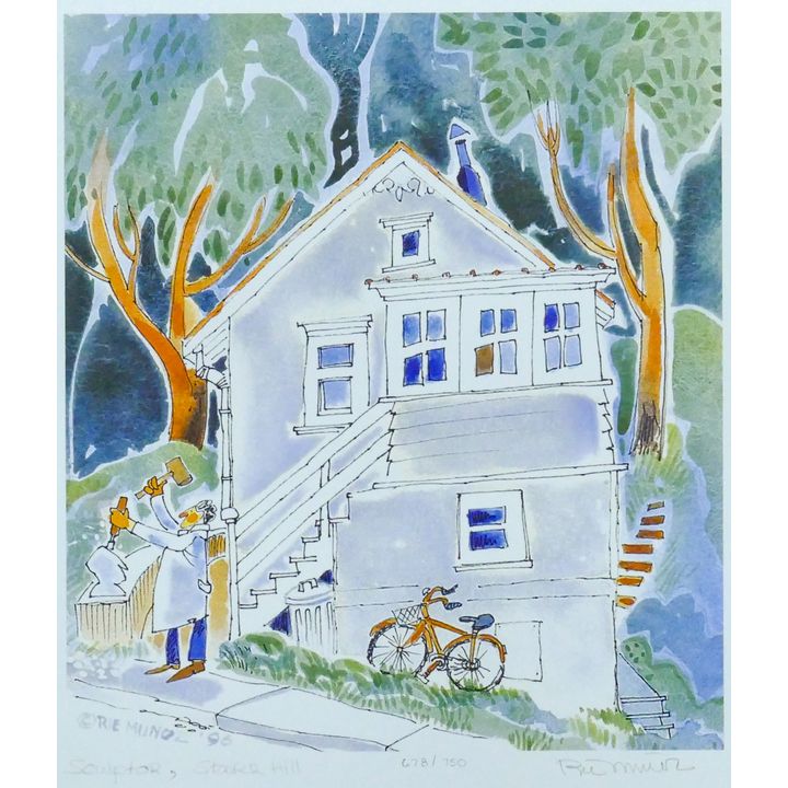 Rie Munoz ''Sculptor, Starr Hill'' 1996 Signed Print