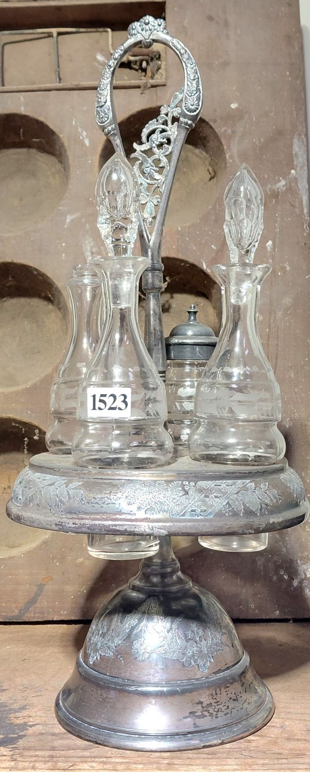 Victorian Silverplated Cruet Condiment Stand
