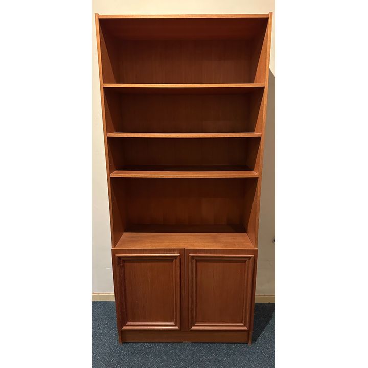 Teak Veneer Bookcase Cupboard
