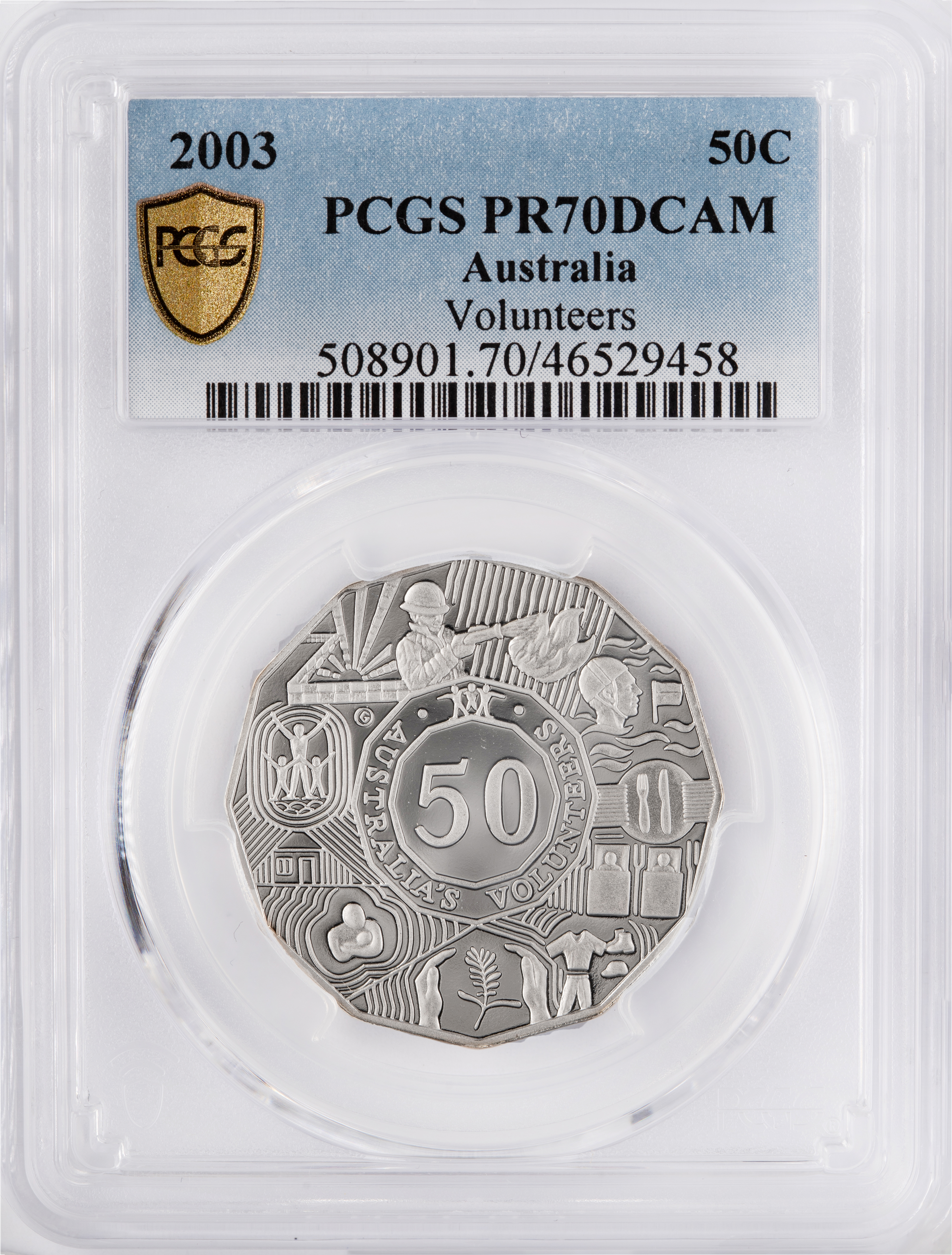 Volunteers, Fifty Cent, 2003, PCGS PR70DCAM