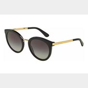 DOLCE & GABBANA DG4268 ROUND BLACK FRAME GRAY GRADIENT LENS SUNGLASSES - 52055/32803