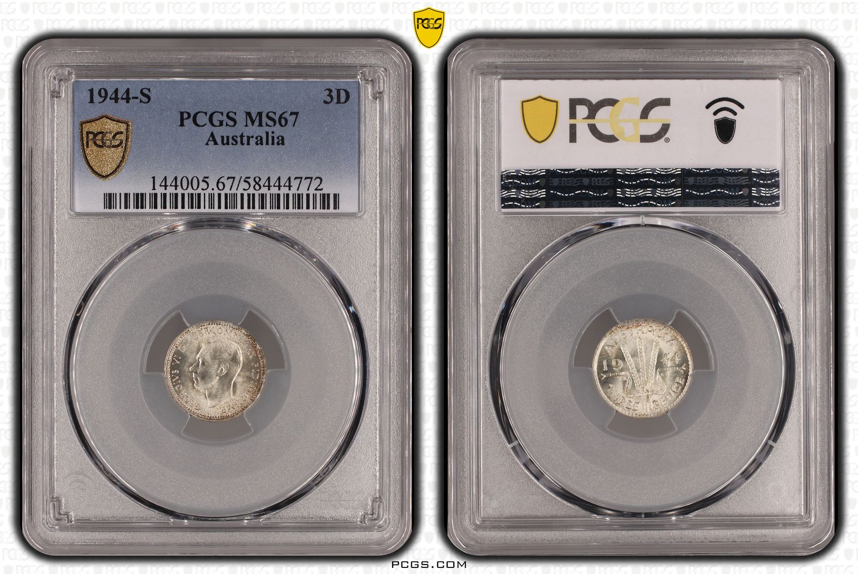 3/0, Threepence, 1944-S, PCGS MS67