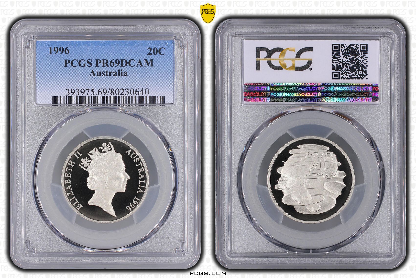 Twenty Cent, 1996, PCGS PR69DCAM