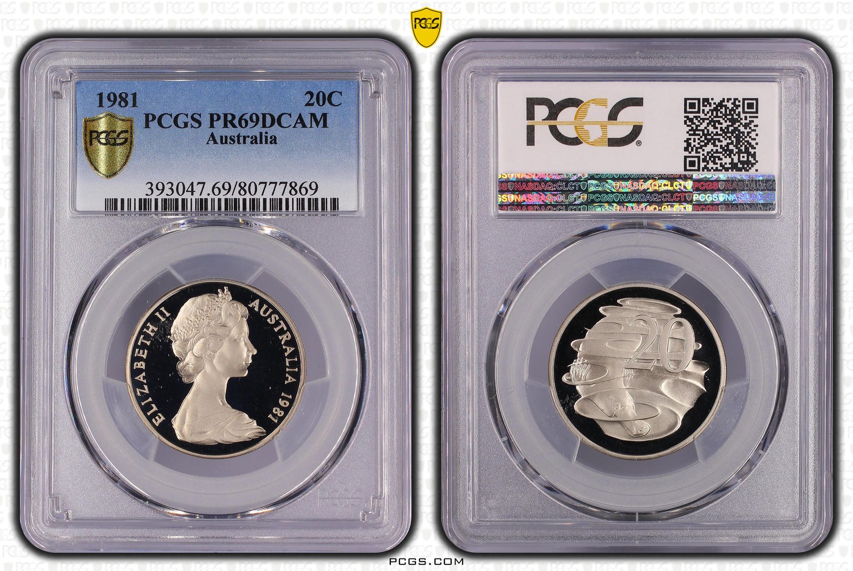 Elizabeth II, Twenty Cent, 1981, PCGS PR69DCAM