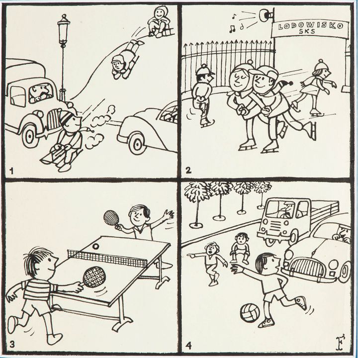 Jerzy Flisak | Projekt ilustracji do pisma dziecięcego, lata 70/80 XX w.