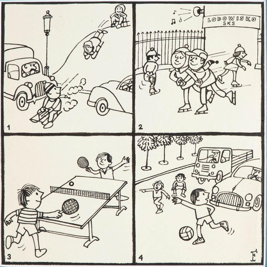 Jerzy Flisak | Projekt ilustracji do pisma dziecięcego, lata 70/80 XX w.