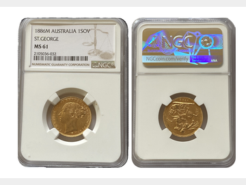 1886 VICTORIA MELBOURNE SHIELD SOVEREIGN MS61