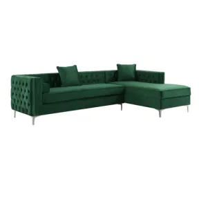 Zanna Contemporary L Shape Sectional Sofa Suite Emerald Green |