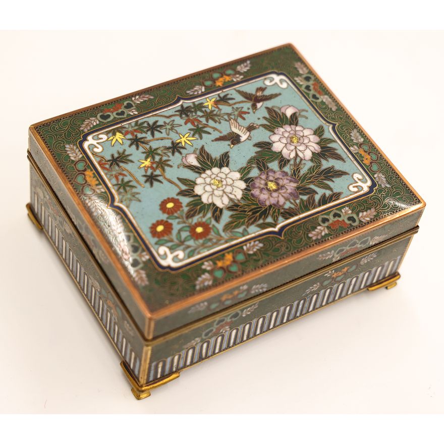 Fine Japanese Cloisonne Cigarette Box