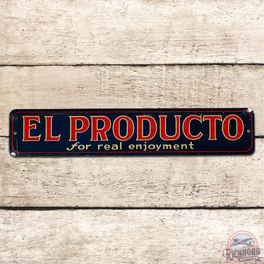 El Producto Cigars "For Real Enjoyment" Convex Single Sided Tin Sign