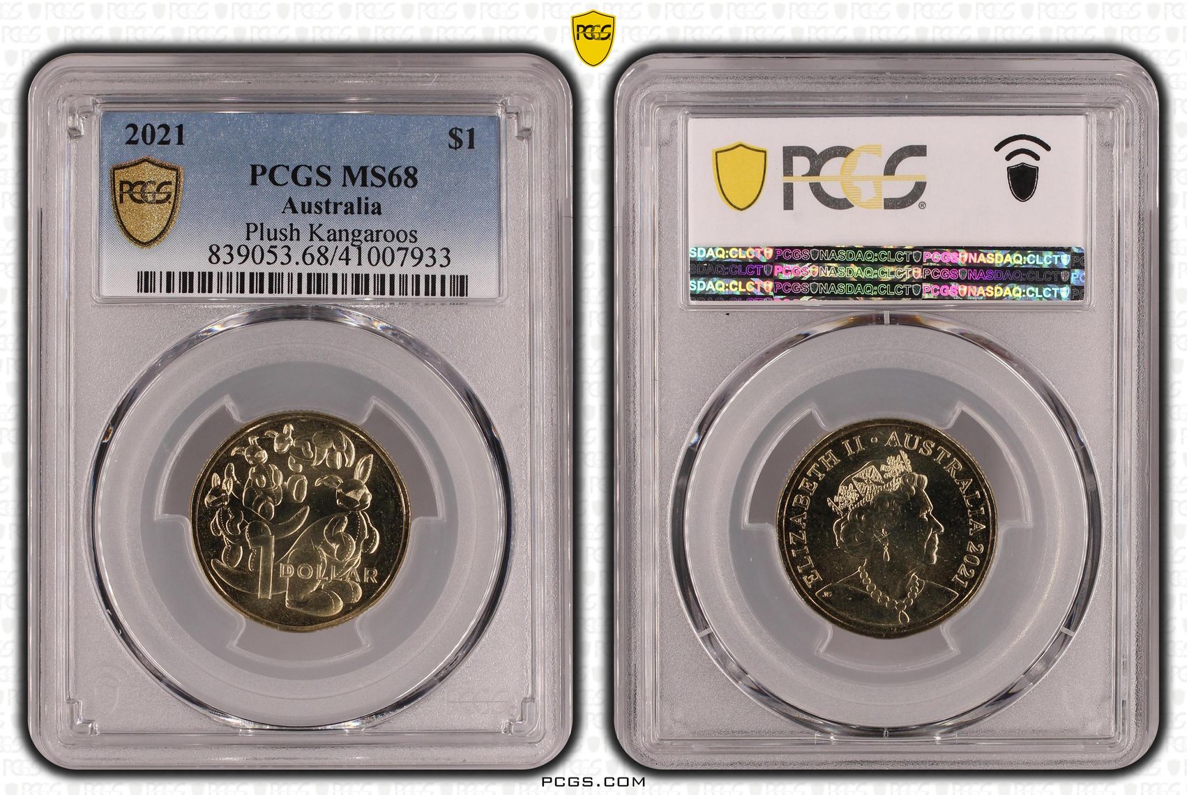Elizabeth II, Plush Kangaroos, One Dollar, MS68 , 2021 PCGS POP - 15/0