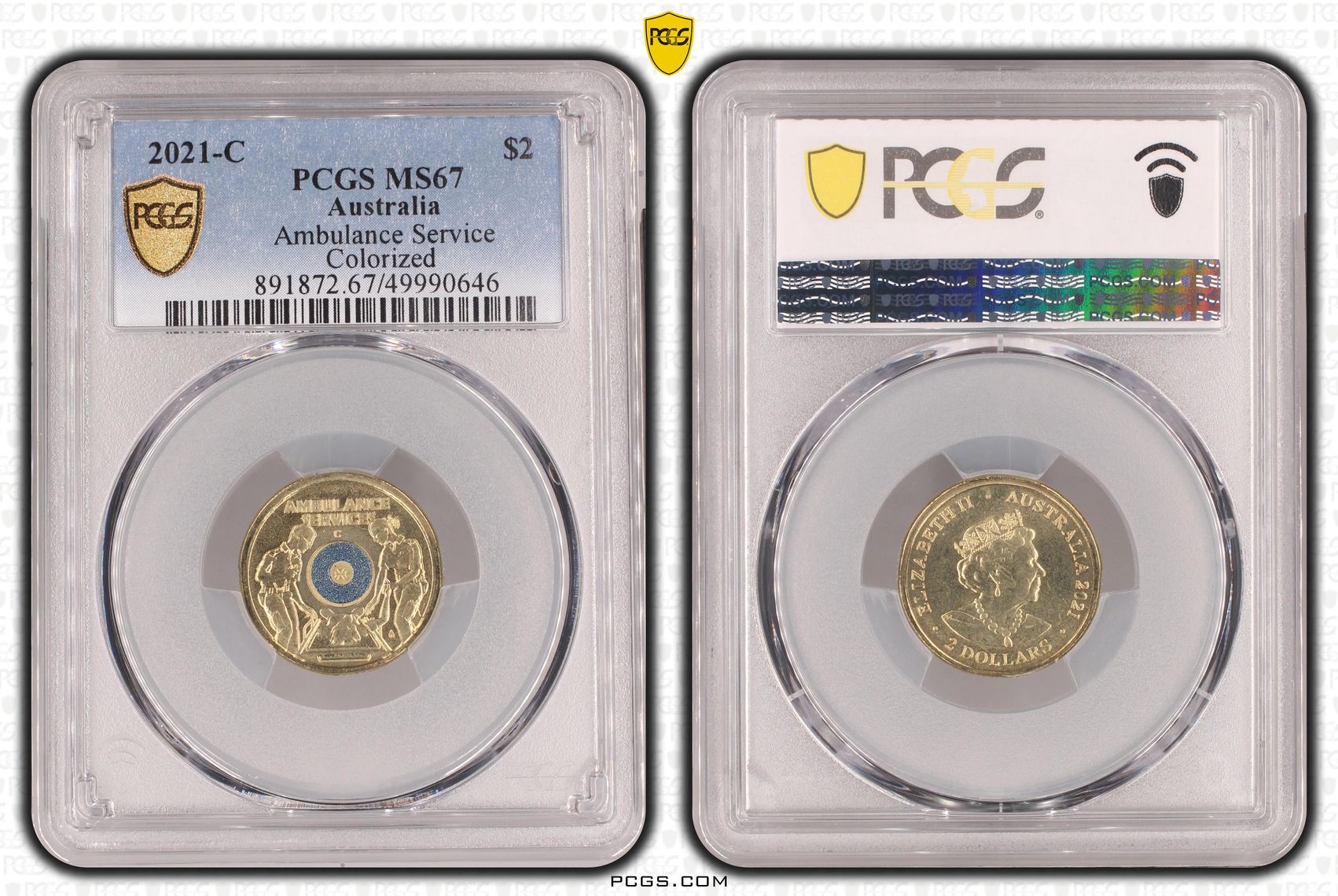 Ambulance Service Colourised, Two Dollar, 2021-C, PCGS MS67